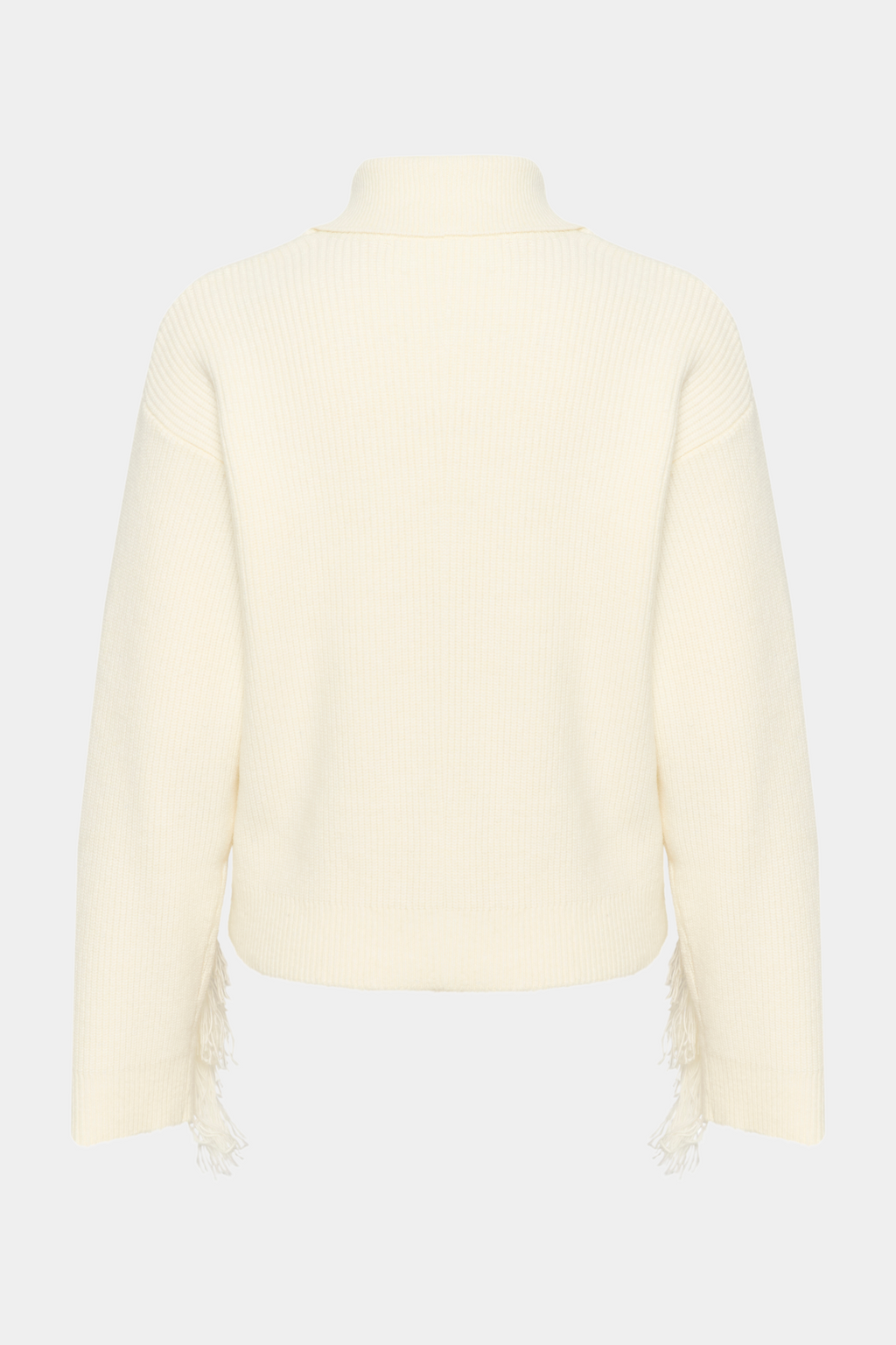 strik, knit, glatstrik, højhals, turtleneck, frynser, flyns, snore, tråde, hvid, råhvid, creme, varm, blød, uld, fin, smuk, elegant, klassisk, feminin, pæn, rå, cool, sej, unik, musthave, hverdag, fest,