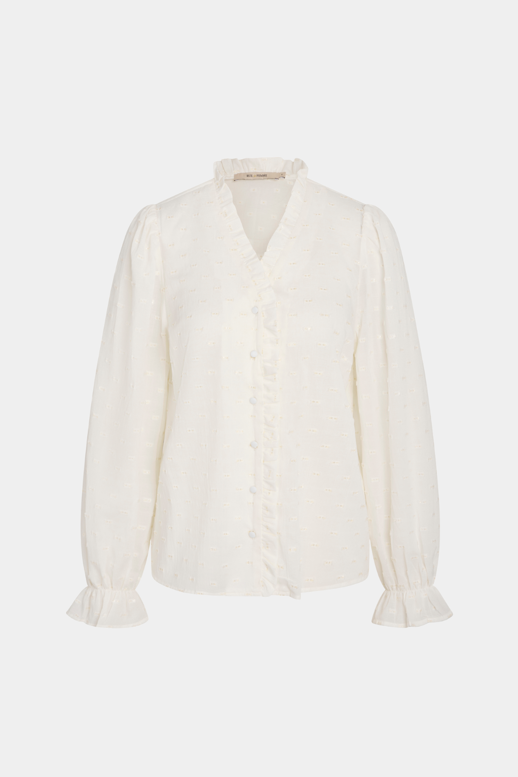 Skjorte, shirt, bluse, overdel, offwhite, råhvid, creme, flæser, knapper, fin, smuk, elegant, klassisk, feminin,pæn, rå,cool, sej, unik, musthave, hverdag, fest