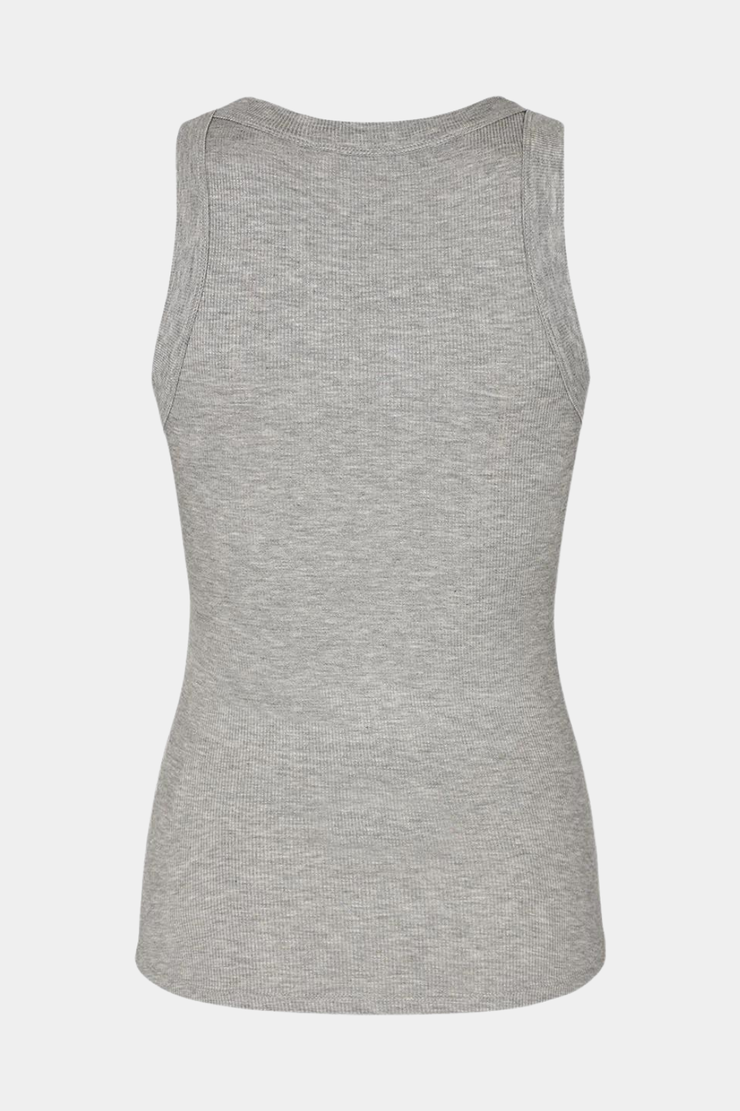 top, tanktop, rib, grå, grey, basic, rundhals, fin, smuk, elegant, klassisk, feminin, pæn, rå, cool, sej, unik, musthave, hverdag, fest