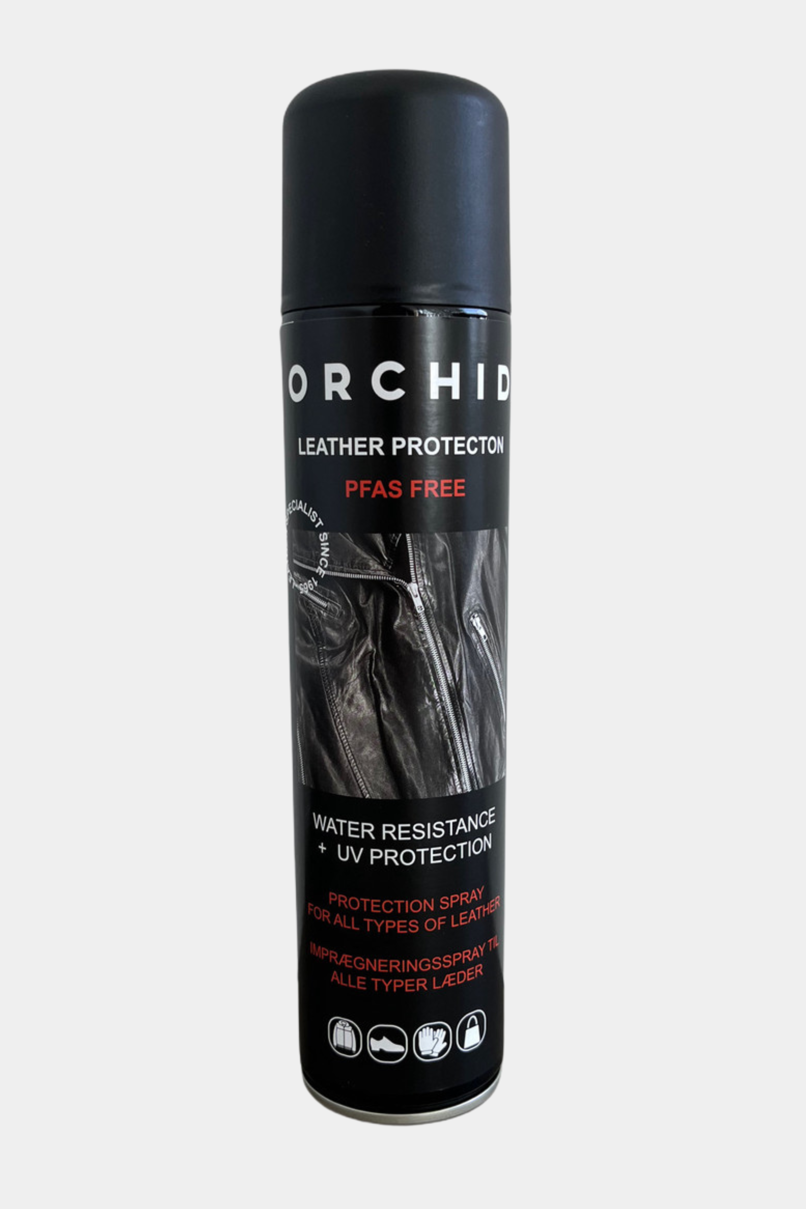 imprægnering, protection, leather, læder, vandafvisende, water repellent, usynlig, beskyttende, transparent, notyz, orchid
