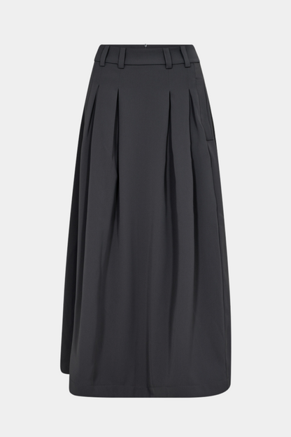 nederdel, skirt, lang, long, bæltestropper, lynlås, fin, smuk, elegant, klassisk, feminin, pæn, rå, cool, sej, unik, musthave, hverdag, fest