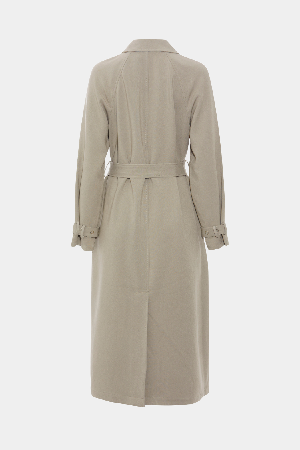 jakke, frakke, overtøj, coat, trenchcoat, krave, bindebånd, trykknapper, beige, creme, råhvid, sommerjakke, forårsjakke, fin, smuk, elegant, klassisk, feminin, pæn, rå, cool, sej, unik, musthave, hverdag, fest