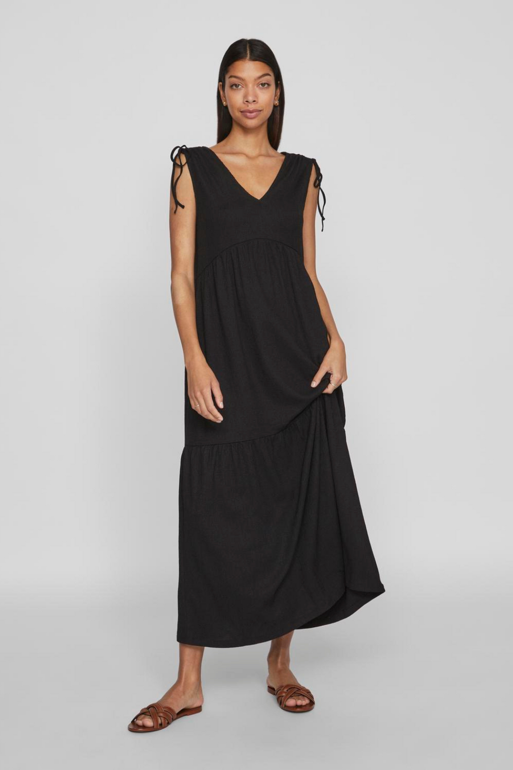 VIGitea v-neck s/l maxi dress