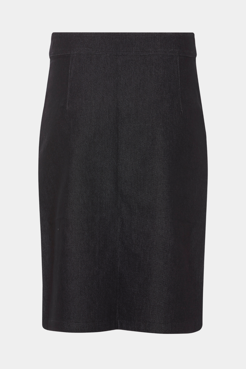 nederdel, skirt, denim, sort, melange, knapper, guld, guldknapper, tætsiddende, stram, fitted, lynlås, midi, mellem, knæ, knælang, nyhed, trendy, fin, smuk, elegant, klassisk, feminin, pæn, rå, cool, sej, unik, musthave, hverdag, fest