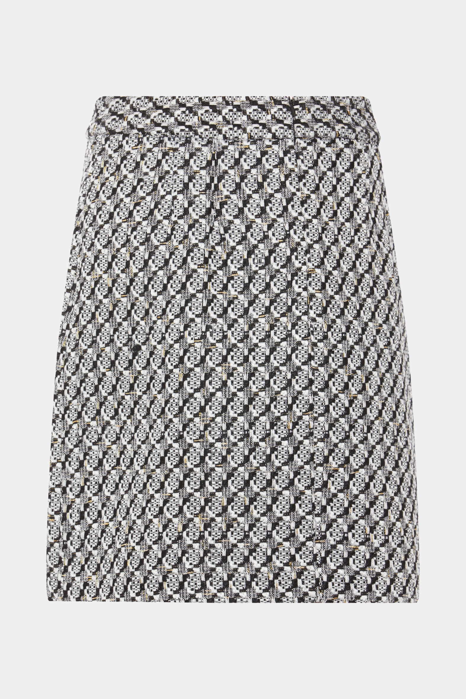 nederdel, skirt, kort, over knæ, ternet, sort, hvid, bouclé, blød, lynlås, trendy, nyhed, fin, smuk, elegant, klassisk, feminin, pæn, rå, cool, sej, unik, musthave, hverdag, fest