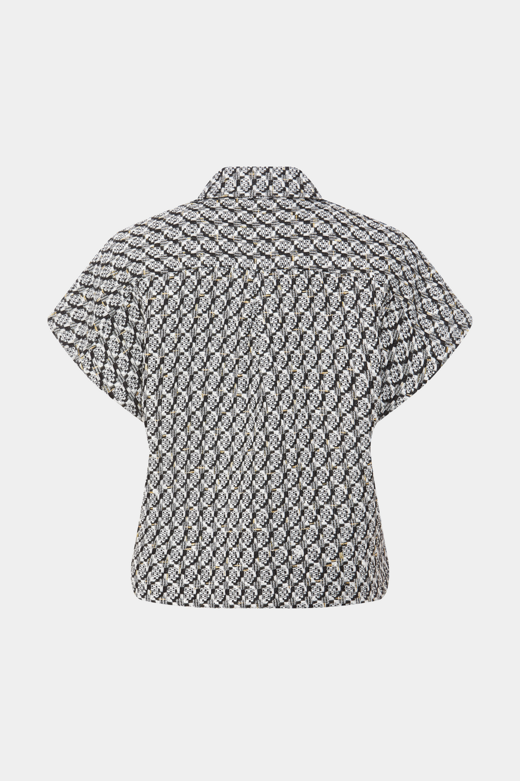 vest, skjorte, shirt, bluse, overdel, krave, knapper, ternet, print, sort, hvid, glimmer, glitter, sølv, fin, smuk, elegant, klassisk, feminin, pæn, rå, cool, sej, unik, musthave, hverdag, fest