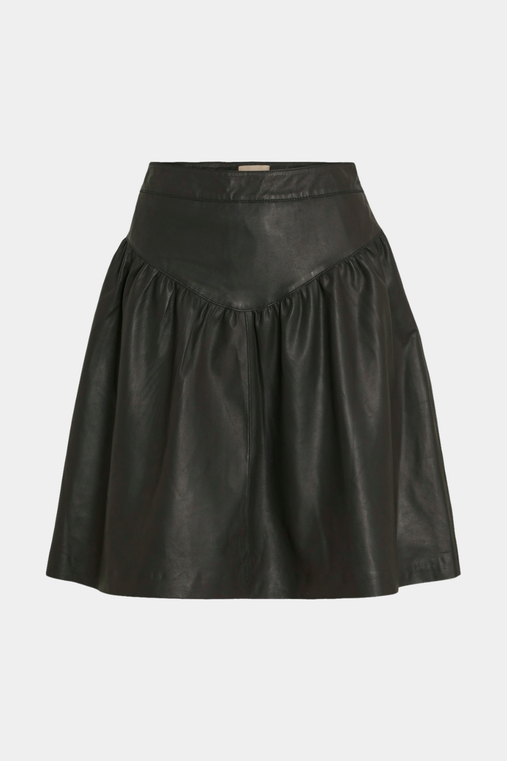 nederdel, skirt, sort, skind, lammeskind, blød, flæse, lynlås, leather, fin, smuk, elegant, klassisk, feminin, pæn, rå, cool, sej, unik, musthave, hverdag, fest
