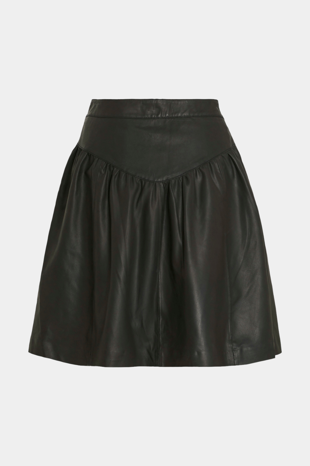 nederdel, skirt, sort, skind, lammeskind, blød, flæse, lynlås, leather, fin, smuk, elegant, klassisk, feminin, pæn, rå, cool, sej, unik, musthave, hverdag, fest
