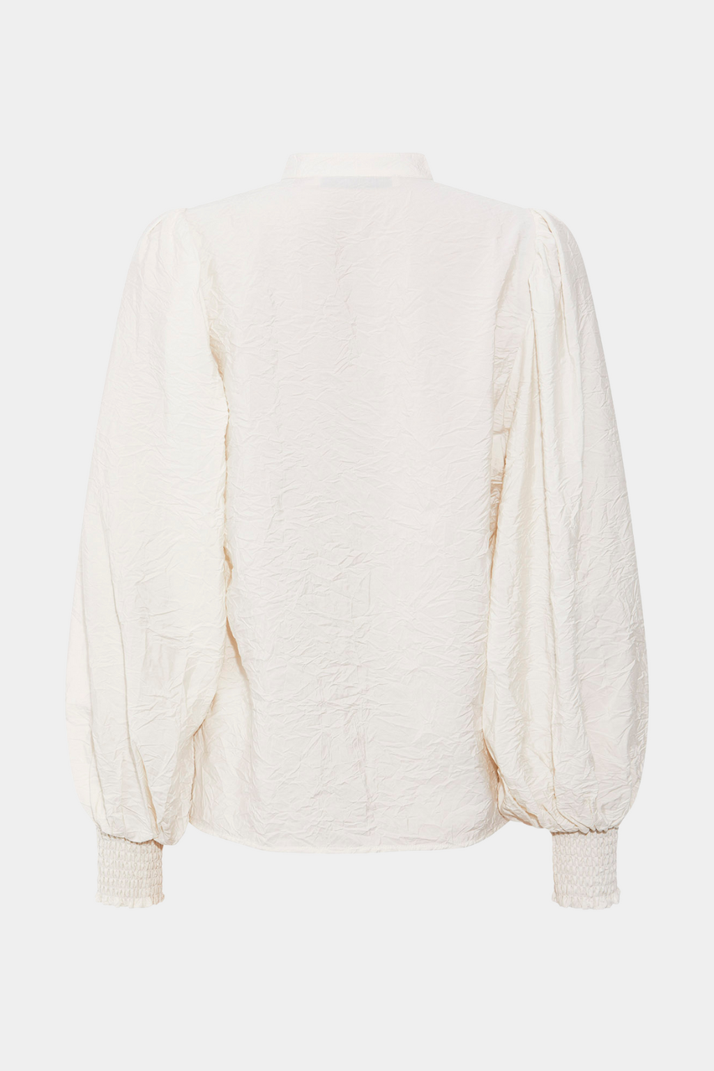 skjorte, shirt, bluse, overdel, hvid, råhvid, offwhite, krøllet, smok, fin, smuk, elegant, klassisk, feminin, pæn, rå, cool, sej, unik, musthave, hverdag, fest