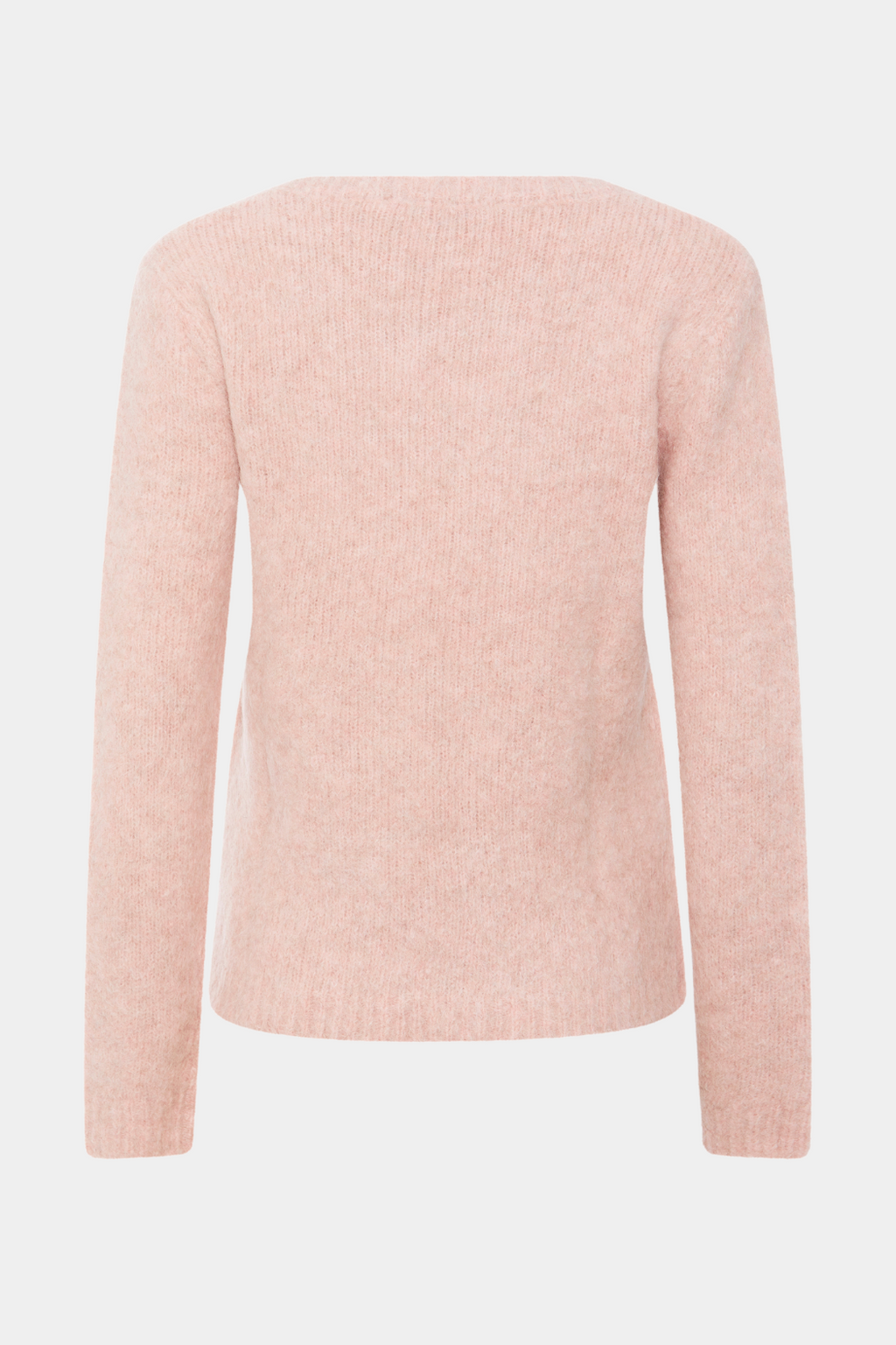 strik, knit, bluse, trøje, pullover, lyserød, rosa, dush, pastel, vamset, langhået, uld, rundhals, tætsiddende, varm, hyggelig, hygge, fin, smuk, elegant, klassisk, feminin, pæn, rå, cool, sej, unik, musthave, hverdag, fest