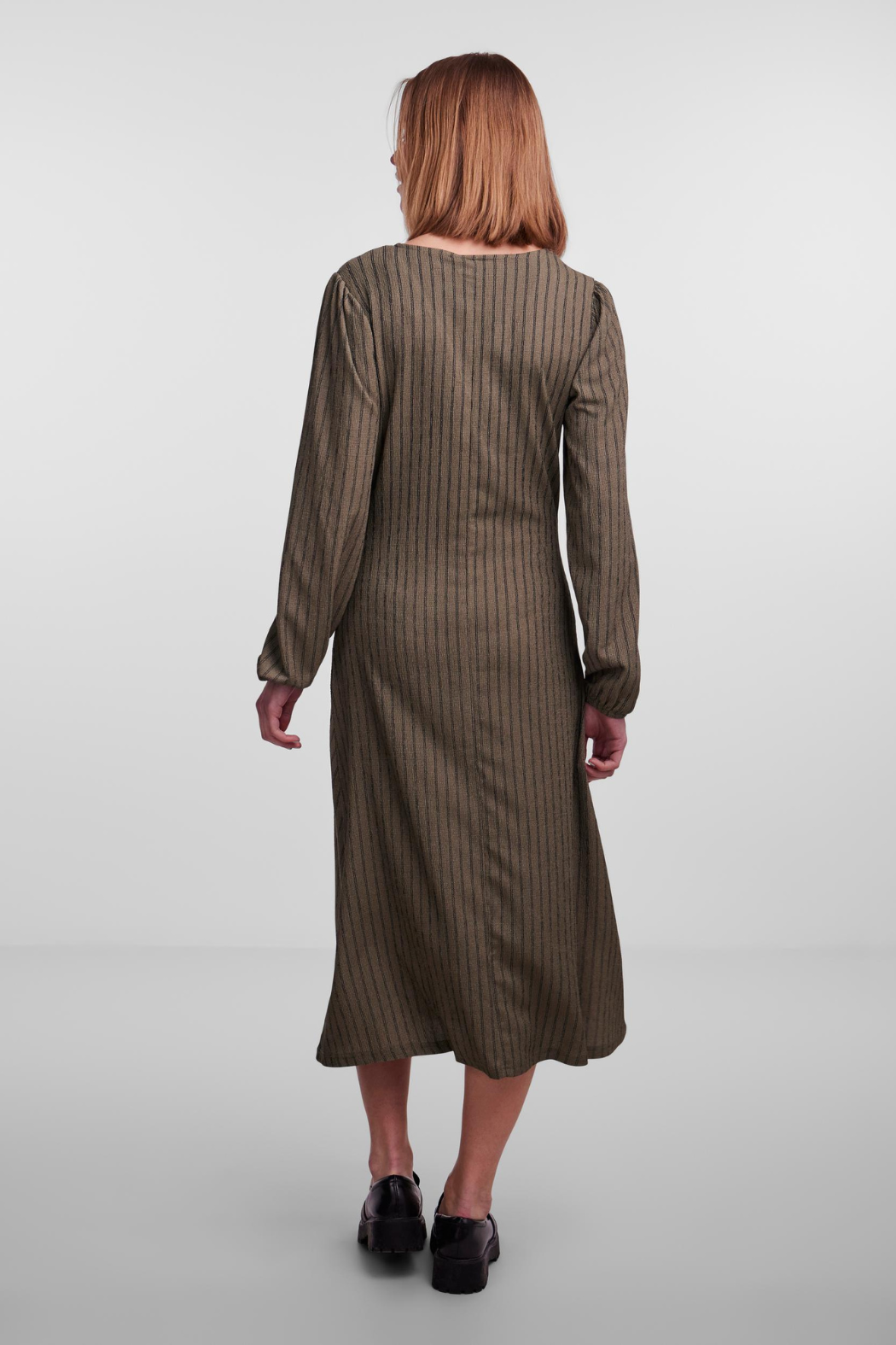 PCluna ls midi dress, deep lichen green