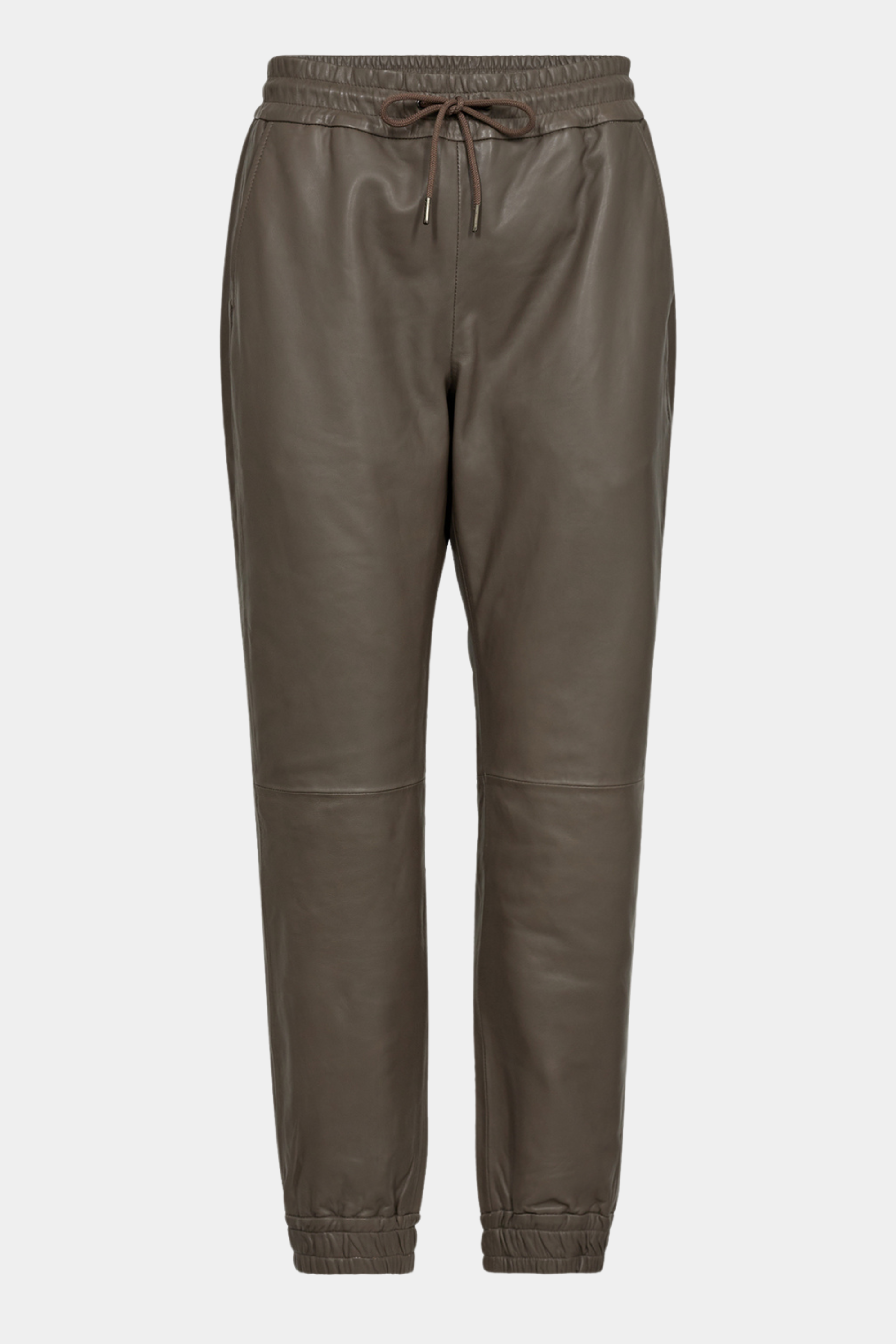 buks, jogger, træning, elastik, læder, leather, skind, brun, brown, mushroom, mørkebrun, snøre, cool, rå, elegant, feminin, hverdag, fest, kvinde, dame, woman
