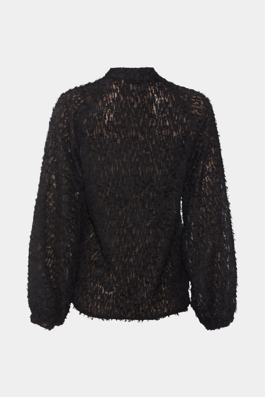 Bluse, skjorte, overdel, sort, langhåret, blød, teddy, vhals, vudskæring, fin, smuk, elegant, klassisk, feminin, pæn, rå, cool, sej, unik, musthave, hverdag, fest