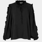 skjorte, shirt, overdel, bluse, sort, flæser, bindebånd, let, fin, smuk, elegant, klassisk, feminin, rå, cool, sej, unik, musthave, hverdag, fest