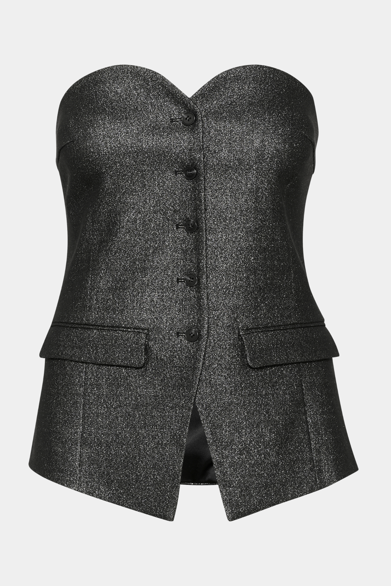 top, corsage, overdel, ærmeløs, uden ærmer, glimmer, glitter, sort, festlig, fin, smuk, elegant, klassisk, feminin, pæn, rå, cool, sej, unik, musthave, hverdag, fest
