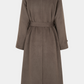 Odonna-M long coat w. belt, fossil