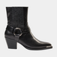 støvle, støvlet, støvletter, støvler, boot, boots, sort, black, skind, læder, leather, cowboy, western, sølv, silver, elastik, hæl, cool, rå, feminin, elegant, hverdag, fest, kvinde, dame, woman