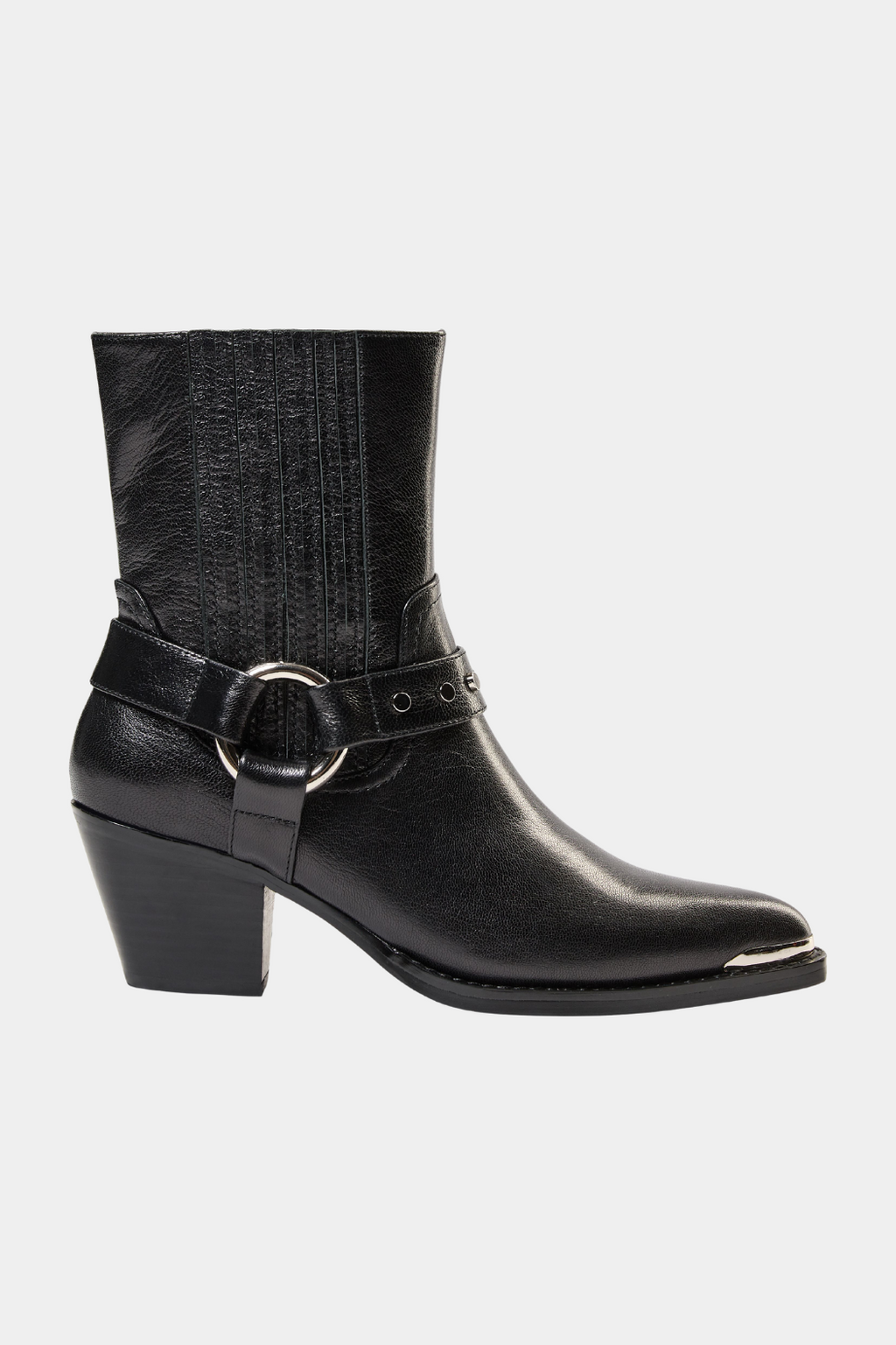 støvle, støvlet, støvletter, støvler, boot, boots, sort, black, skind, læder, leather, cowboy, western, sølv, silver, elastik, hæl, cool, rå, feminin, elegant, hverdag, fest, kvinde, dame, woman