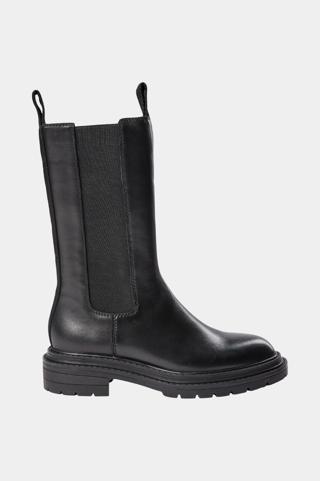 støvle, støvler, boot, boots, sort, black, læder, leather, skind, klassisk, classic, tidsløs, chunky, rå, grov, elastik, lang, firkantet, elegant, feminin, hverdag, kvinde, dame, woman