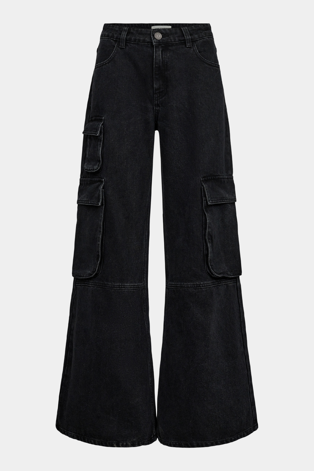 jeans buks, pant, pants, denim sort denim, vasket, vid, vidde, wide, track, lommer, pockets, sortvasket, grå, grey, denim, cowboy, cool, rå, hverdag, kvinde, dame, woman