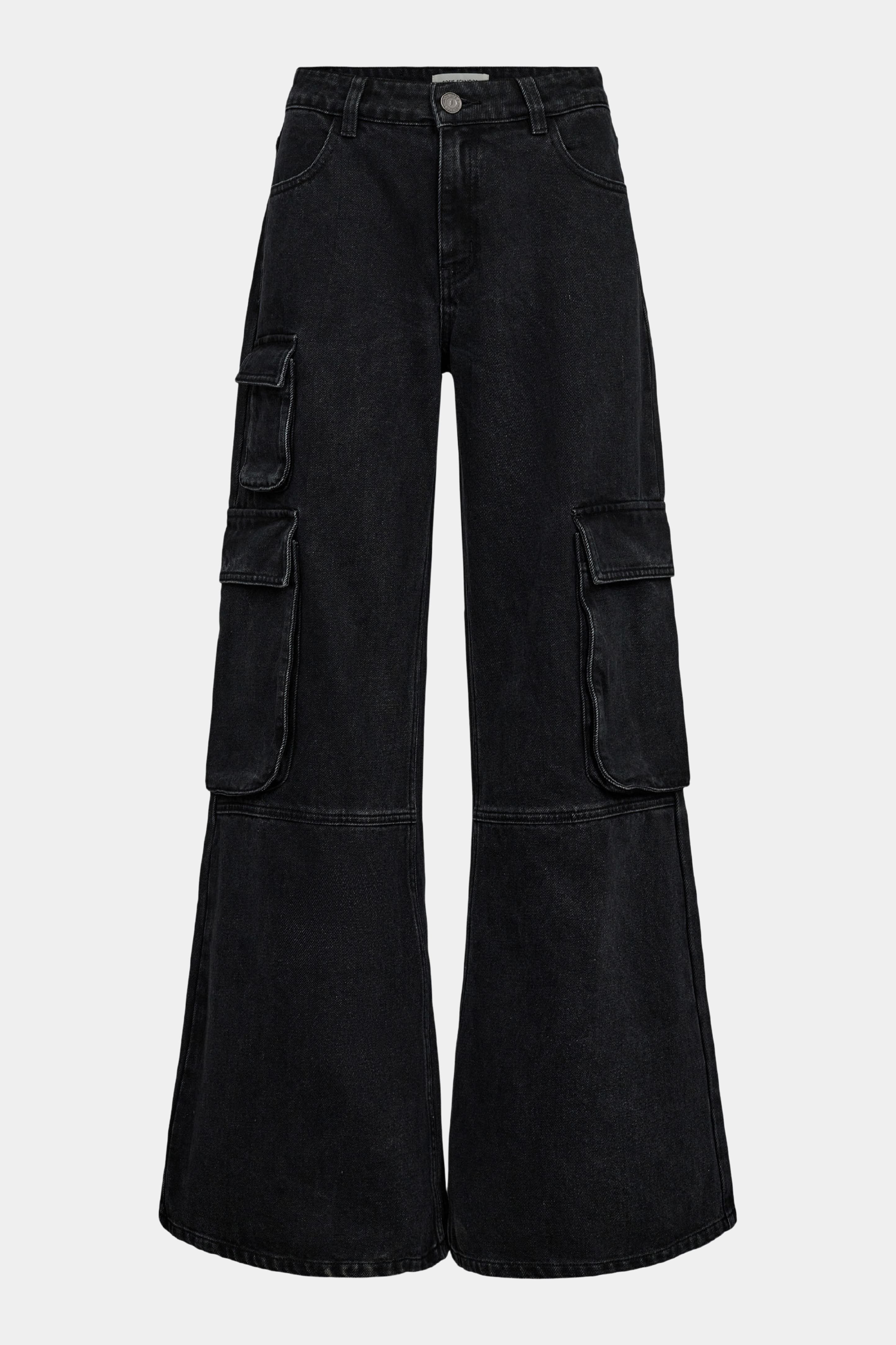 jeans buks, pant, pants, denim sort denim, vasket, vid, vidde, wide, track, lommer, pockets, sortvasket, grå, grey, denim, cowboy, cool, rå, hverdag, kvinde, dame, woman