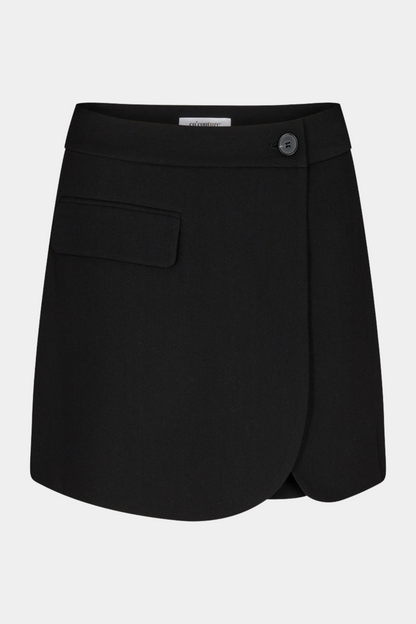 nederdel, skirt, shorts, skort, black, sort, kort, mini, wrap, kort, elegant, fin, feminin, hverdag, fest, cool, rå, shorts, kvinde, dame, woman