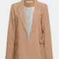 jakke, frakke, blazer, blazerjakke, jakkesæt, suit, faconsyet, facon, sand, beige, brun, melange, hør, fin, smuk, elegant, klassisk, feminin, pæn, rå, cool, sej, unik, musthave, basis, basic, hverdag, fest