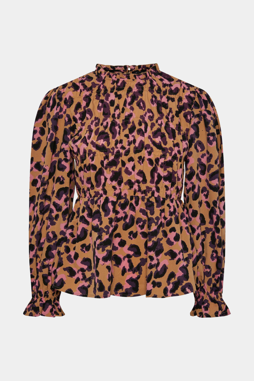 bluse, skjorte, leo, leopard, pink, brun, rundhals, smok, flæser, fin, smuk, elegant, klassisk, feminin, pæn, rå, cool, sej, unik, musthave, hverdag, fest