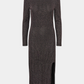 kjole, dress, lang, maxi, slids, glimmer, glitter, sort, black, tætsiddende, rundhals, rib, festlig, fin, smuk, elegant, klassisk, feminin, pæn, rå, cool, sej, unik, musthave, hverdag, fest