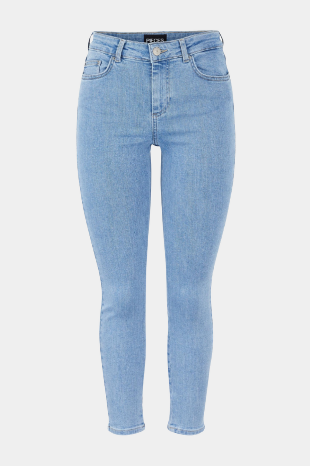 jeans, buks, denim, cowboy, blå, blue, lyseblå, vask, højtaljet, mellemhøje, midwaist, stretchy, elastik, elastan, bløde, soft, hverdag, fest, fin, elegant, feminin, stram, skinny, 