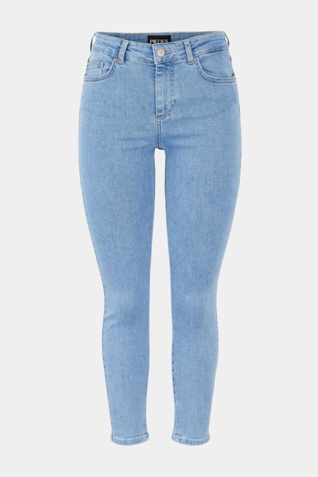 jeans, buks, denim, cowboy, blå, blue, lyseblå, vask, højtaljet, mellemhøje, midwaist, stretchy, elastik, elastan, bløde, soft, hverdag, fest, fin, elegant, feminin, stram, skinny, 