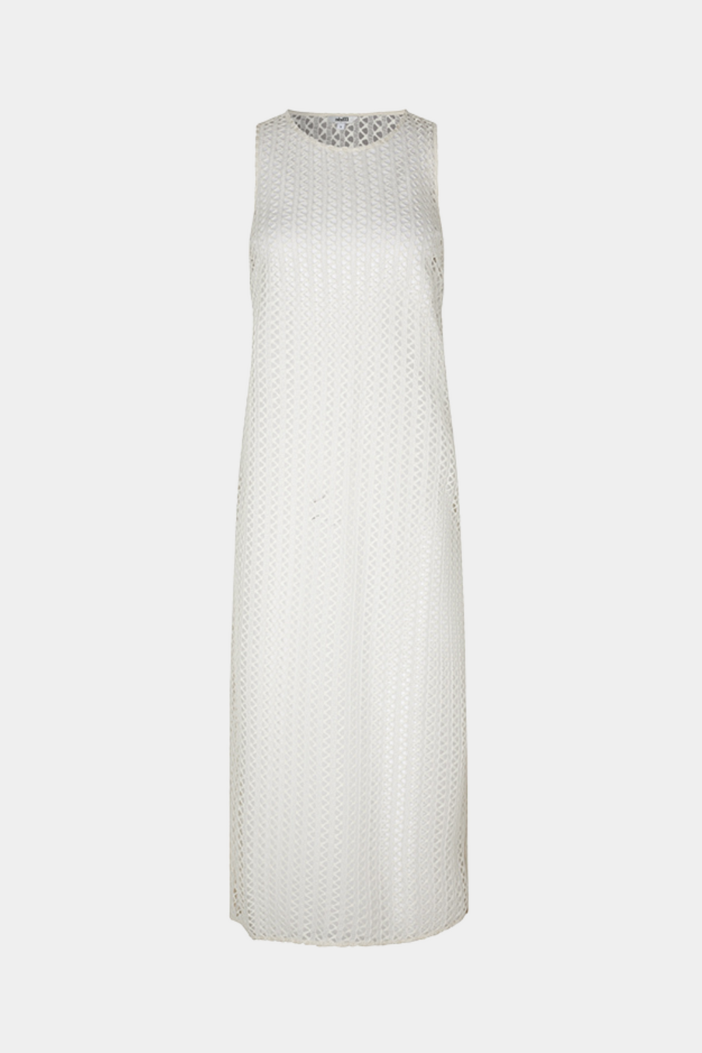 kjole, dress, lang, strikket, hæklet, uden ærmer, råhvid. hvid. fin, smuk, elegant, klassisk, feminin, rå, cool, sej, unik, musthave, sommer, sol, strand, hverdag, fest