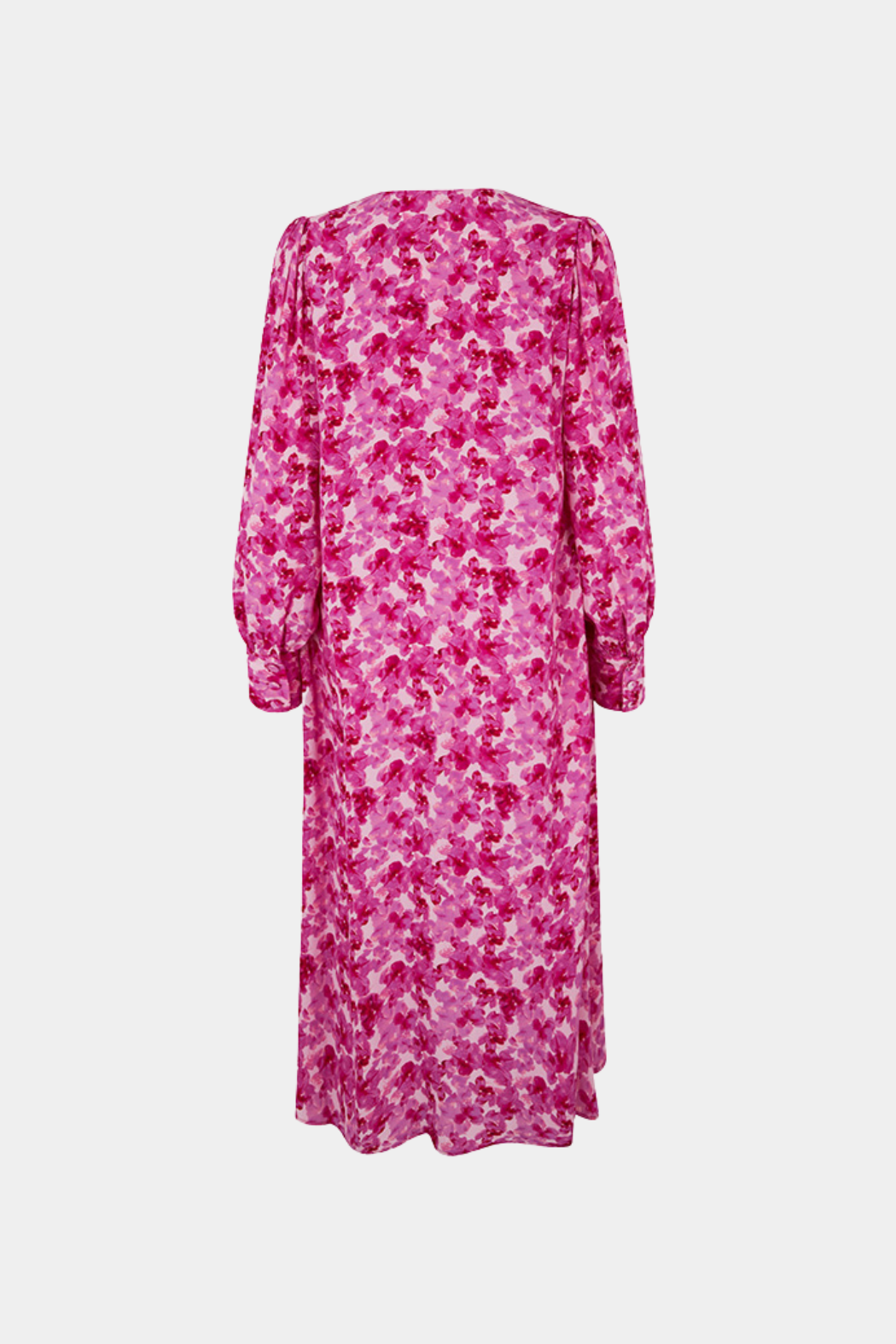 kjole, dress, lang, oversize, rummelig, print, blomster, pink, lyserød, rosa, fin, smuk, elegant, klassisk, feminin, pæn, rå, cool, sej, unik, hverdag, fest