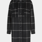 jakke, frakke, oversized, ternet, sort, fin, smuk, elegant, klassisk, feminin, hverdag, varm, uld, lommer, rå, cool, sej, musthave