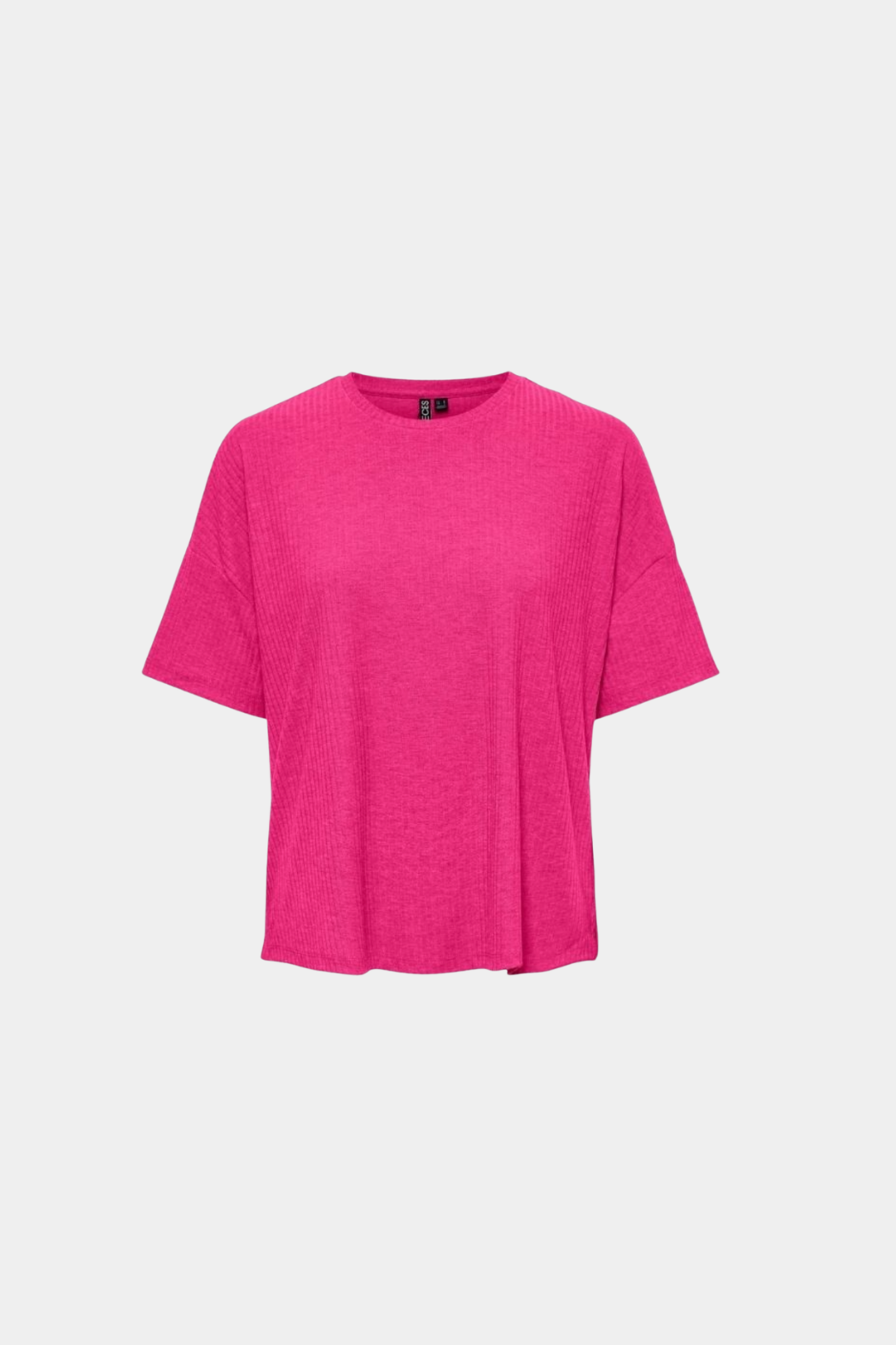 tee, t-shirt, shirt, bluse, blouse, rib, riller, rillet, struktur, pink, rød, farverig, blød, let, kort, fin, smuk, elegant, klassisk, feminin, rå, cool, sej, hverdag, fest, sommer, sol, strand, basis, basic, musthave