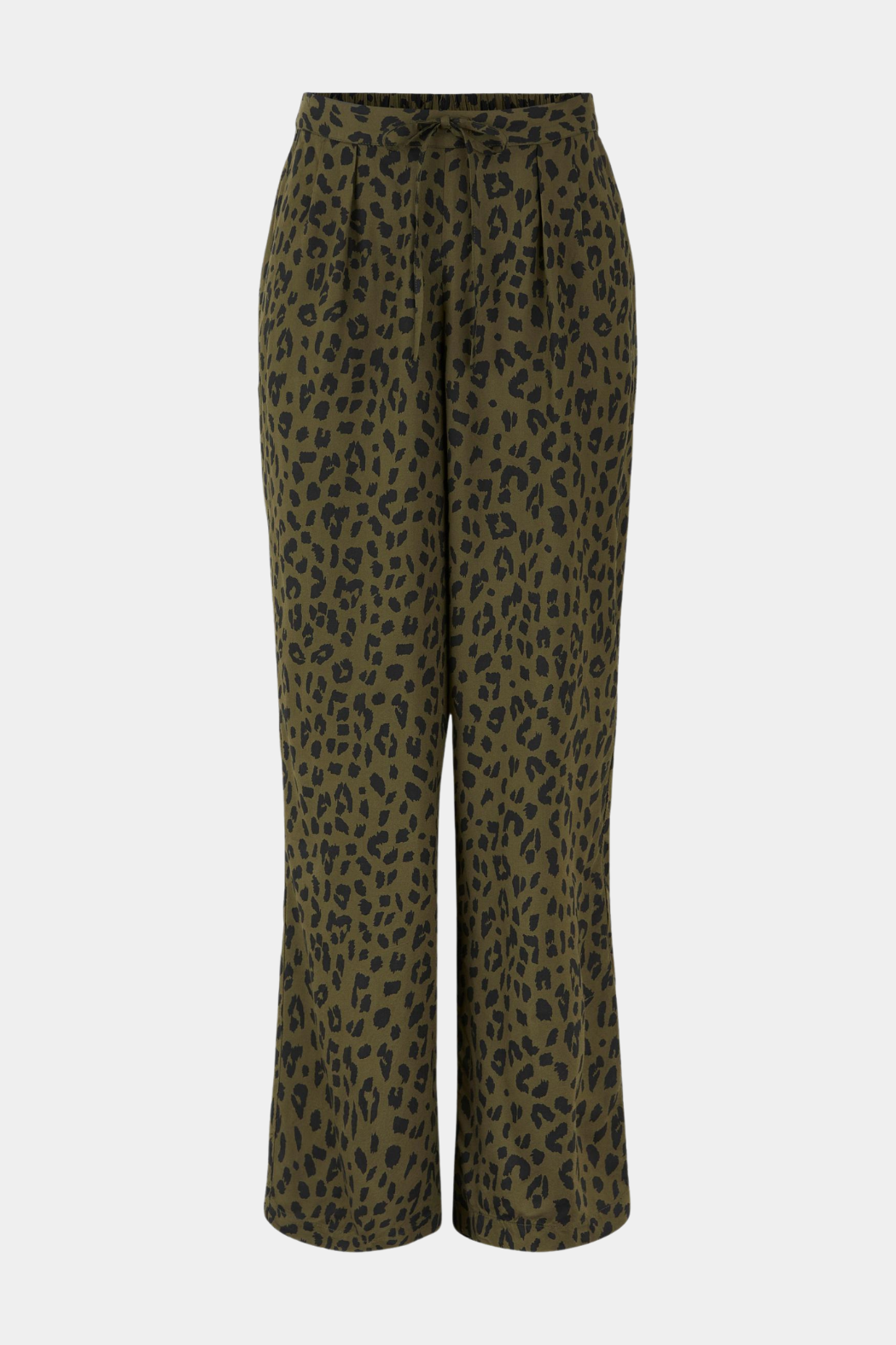 buks, pant, viskose, viscose, blød, soft, grøn, army, leo, leopard, dyreprint, elastik, snøre, vidde, wide, loose, løs, hverdag, hygge, fin, elegant, feminin, woman, kvinde, dame