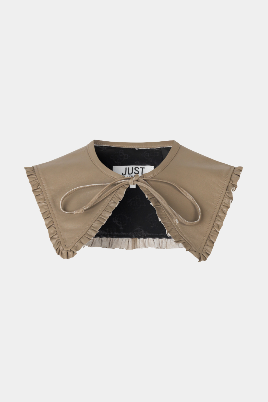 krave, collar, læder, leather, skind, sort black, blød, lammeskind, flæse, flæser, elegant, fin, feminin, hverdag, fest, cool, rå, kvinde, dame, woman
