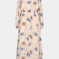 kjole, dress, maxi, lang, løs, loose, let, blomster, print, langærmet, sommerkjole, talje, elastik, elegant, fin, fest, hverdag, kvinde, dame, woman