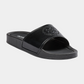 slipper, badesandal, sandal, sort, black, lak, plastik, skum, basic, basis, blød, soft, strandsandal, logo, cool, rå, sommer, kvinde, dame, woman
